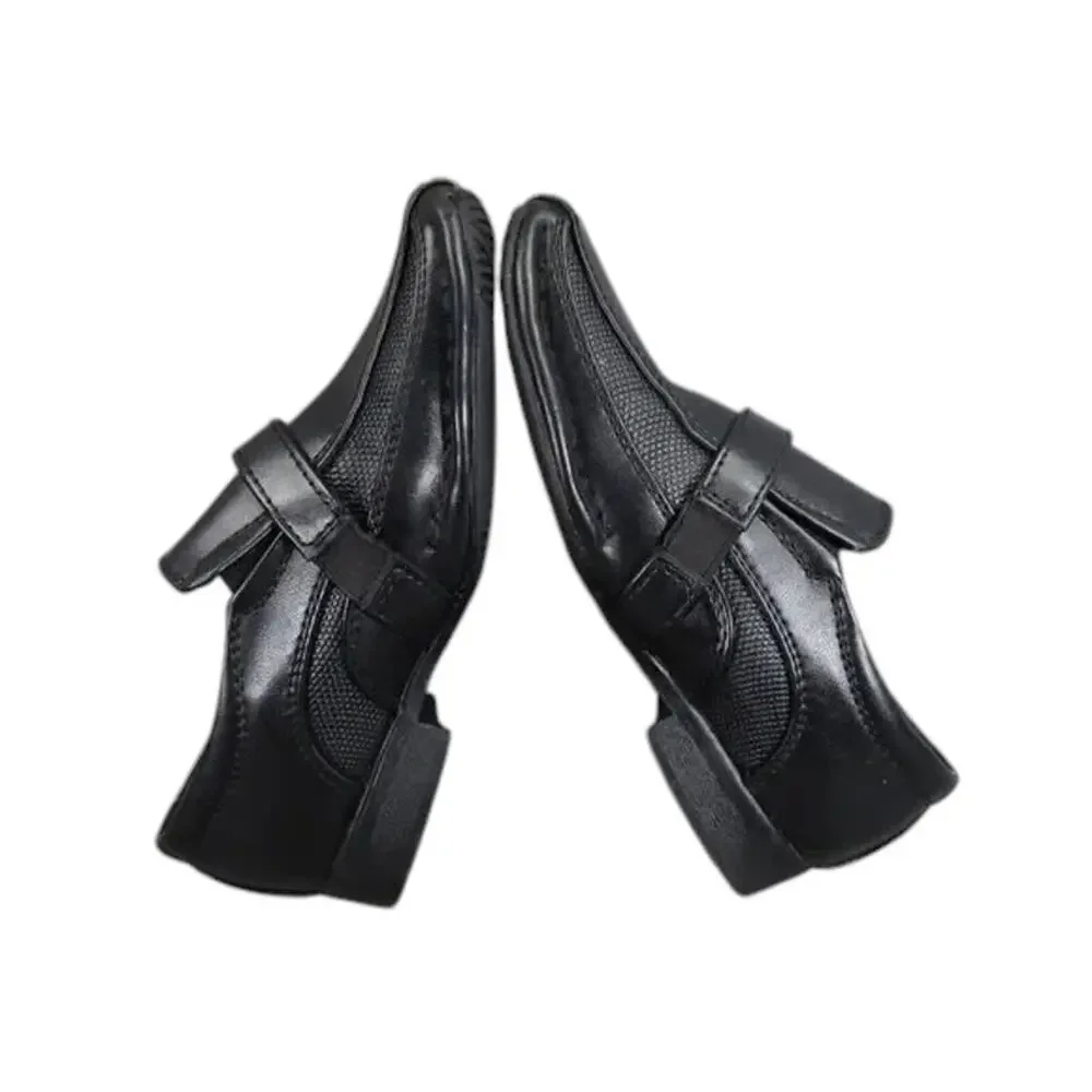 Bonafini Shoes Kids 7 Dress Loafers Slip On Leather Black Classic Toddler Boys